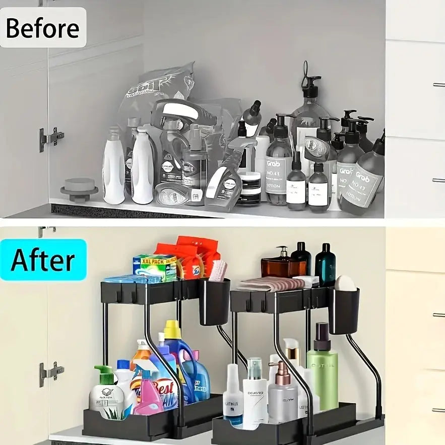 2-Tier Under-Sink Organizer The Luxe Glamour Store
