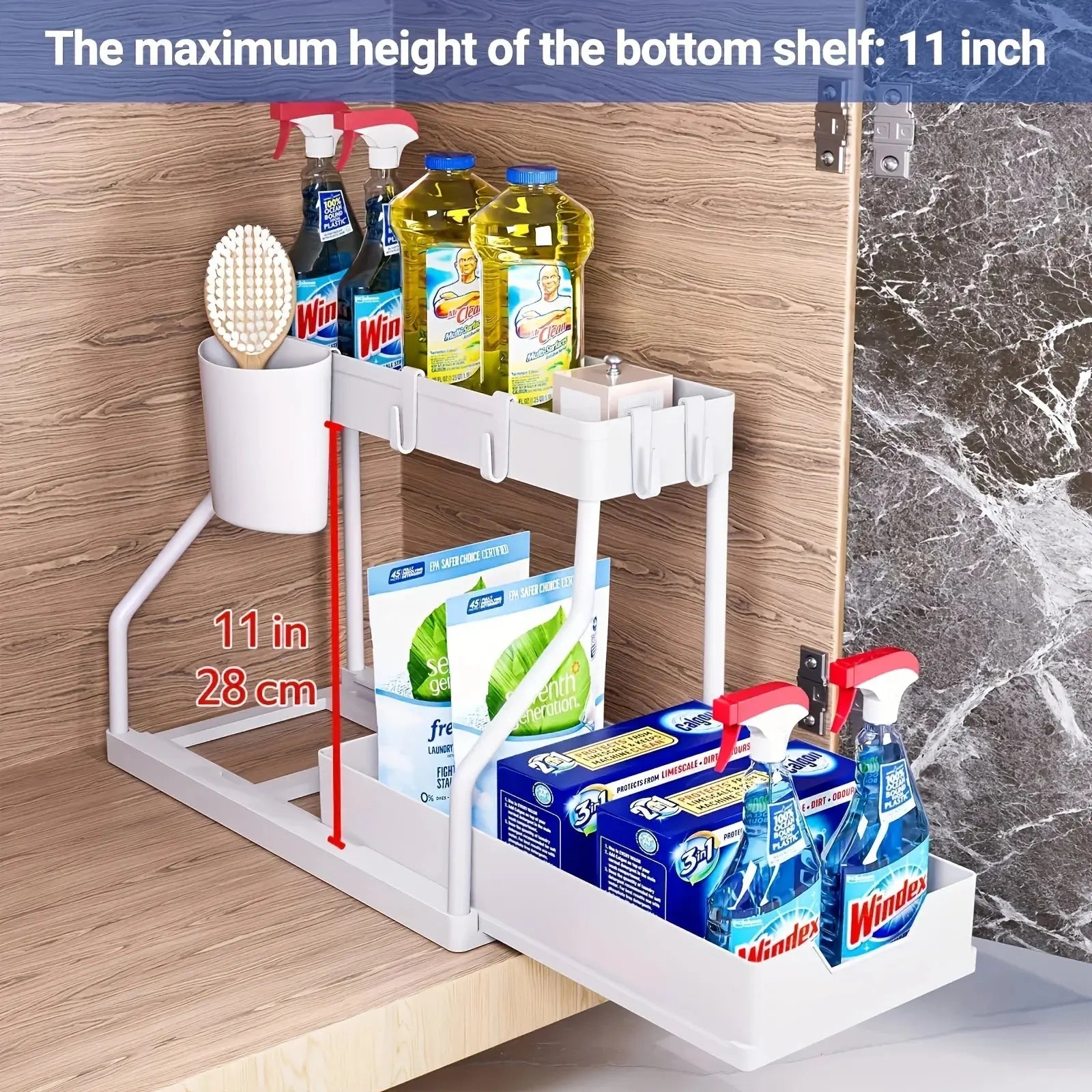 2-Tier Under-Sink Organizer The Luxe Glamour Store