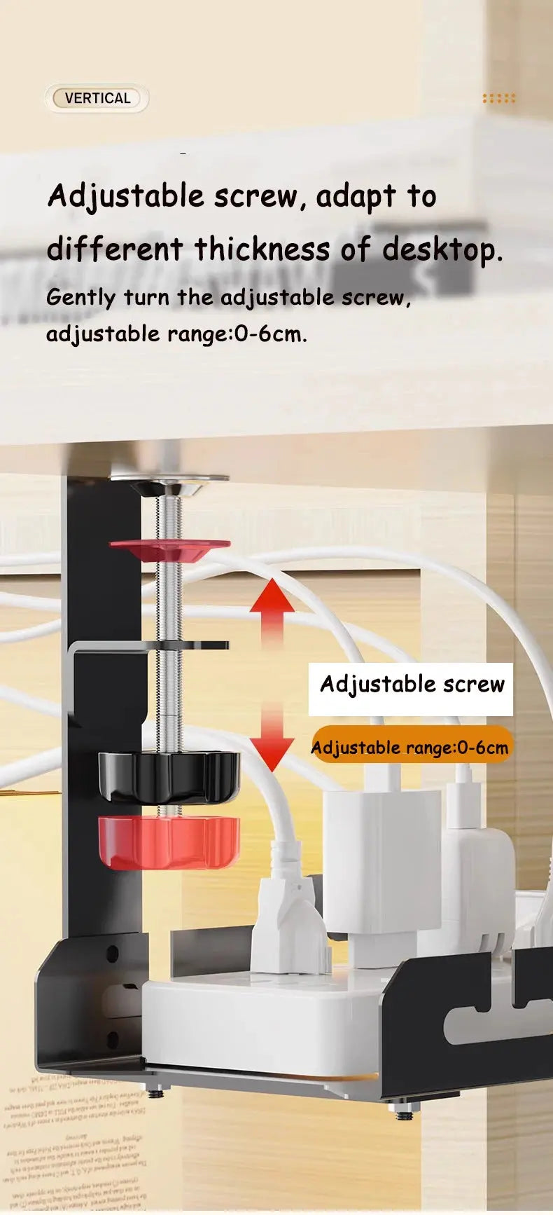 Under-Desk Cable Management Tray The Luxe Glamour Store