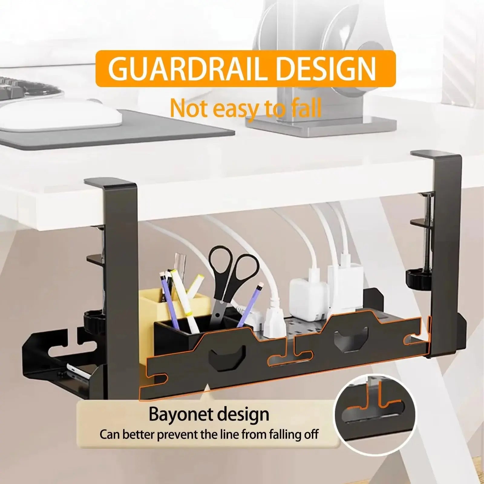 Under-Desk Cable Management Tray The Luxe Glamour Store