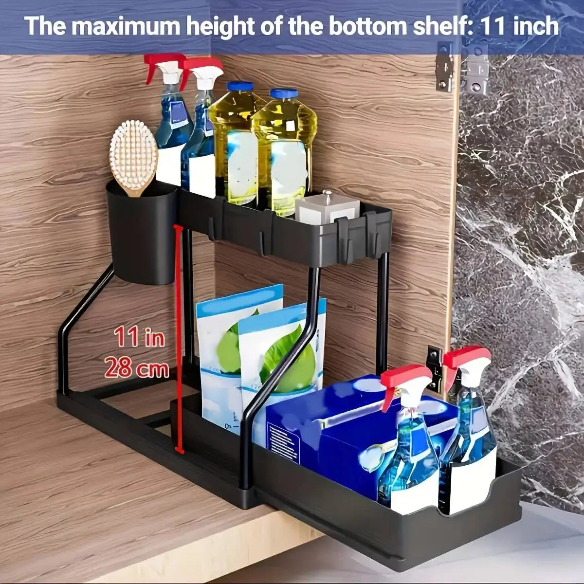2-Tier Under-Sink Organizer The Luxe Glamour Store