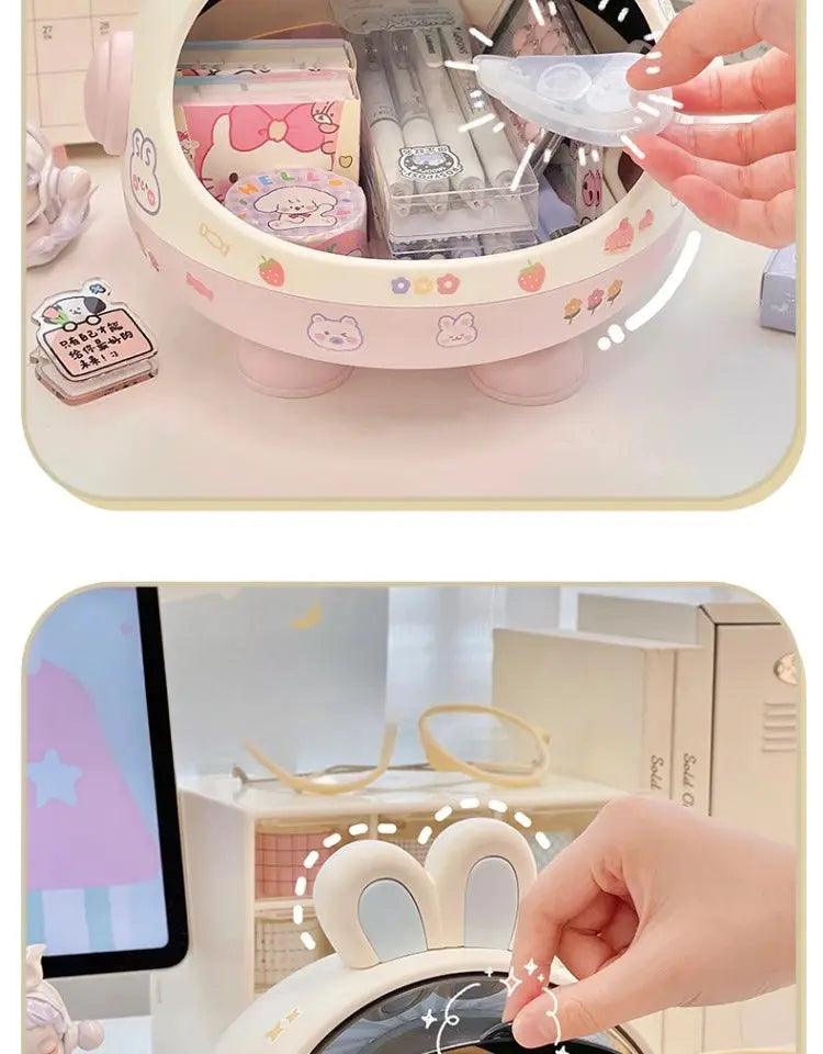 Kawaii Rabbit Desktop Organizer The Luxe Glamour Store