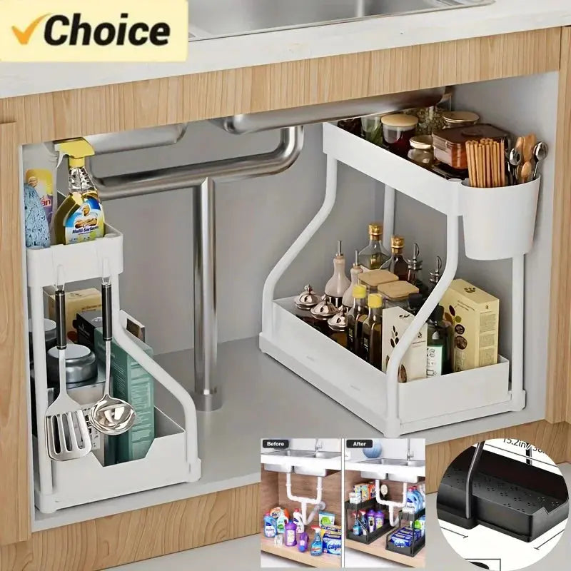 2-Tier Under-Sink Organizer The Luxe Glamour Store